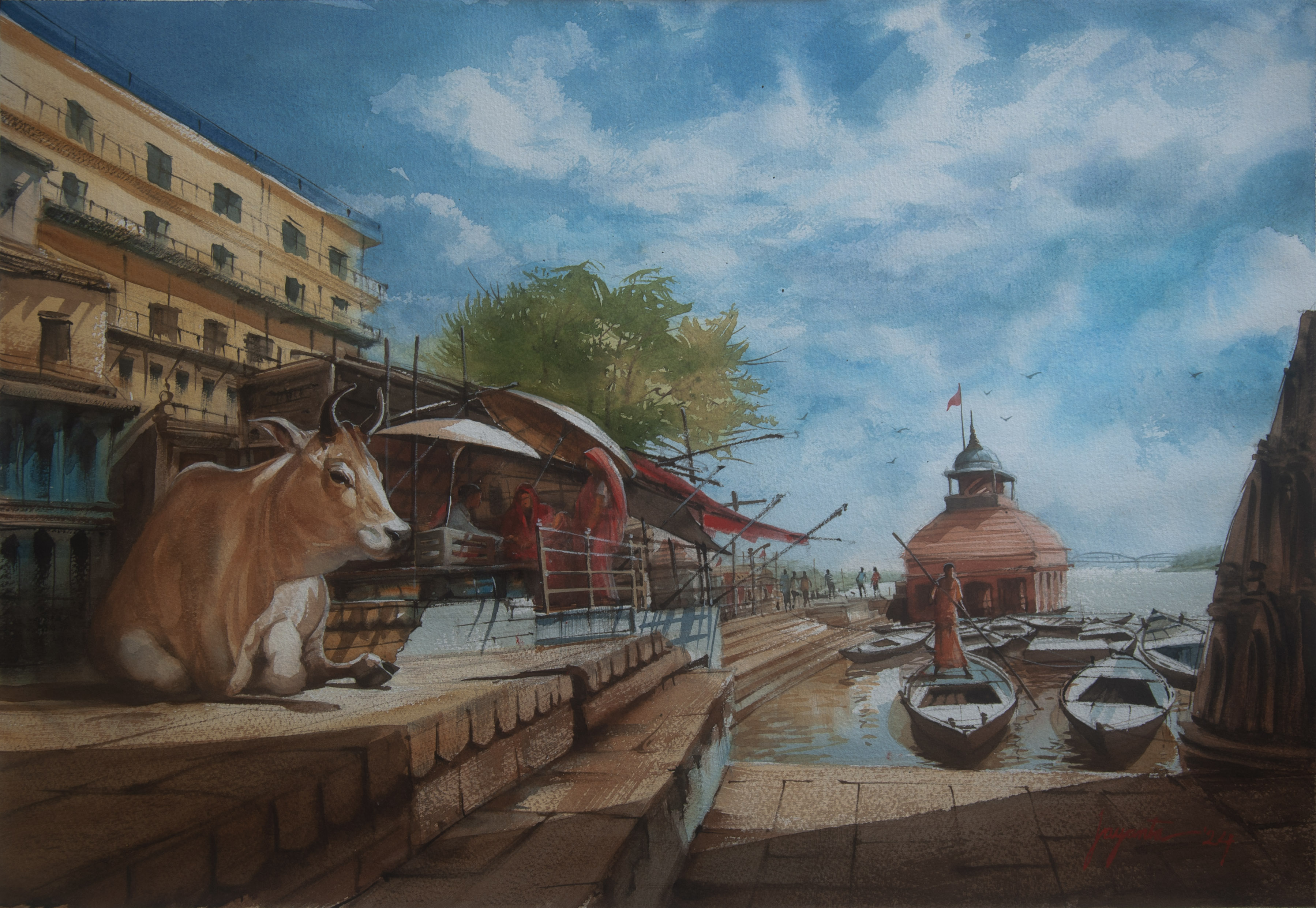 Cityscape Watercolour by Jayanta Debnath